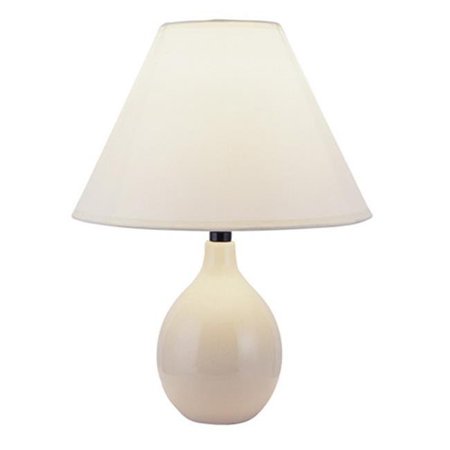 ORE INTERNATIONAL Ore International 623 13 in. Ceramic Table Lamp - Ivory with Coolie Lamp Shade 623